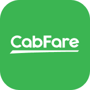 CabFare logo: white text on a green square background